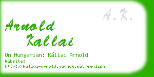 arnold kallai business card